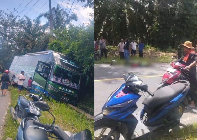 Kecelakaan lalu lintas terjadi di kawasan Ujung Gading, Kabupaten Pasaman Barat, Sumatera Barat, pada Sabtu (9/5) siang. Foto: Tangkapan layar media sosial