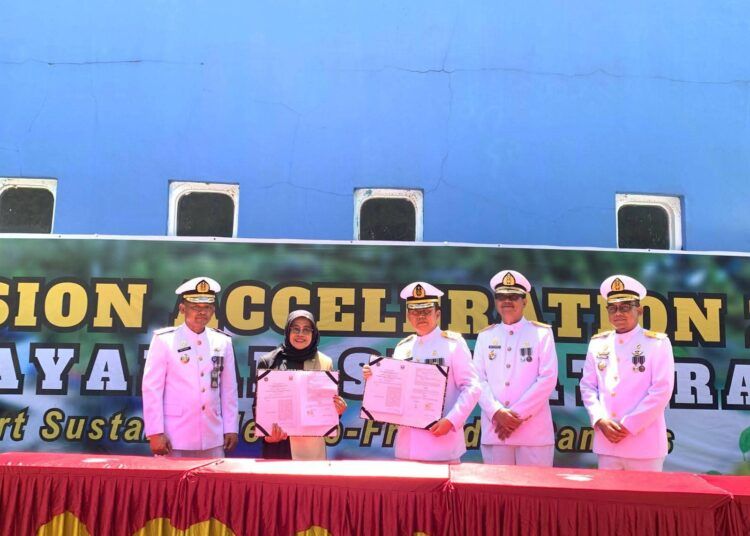 Wakil Bupati Dharmasraya, Leli Arni, membahas kerja sama pengembangan sumber daya manusia (SDM) di bidang transportasi bersama Kepala BPSDMP Kementerian Perhubungan, Suharto, di Kabupaten Padang Pariaman, pada Sabtu (9/5/2026).