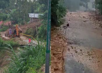 Lumpur Sisa Longsor Tutup Akses Jalan Bukittinggi–Pasaman Barat
