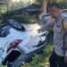 Tabrakan dengan Motor di Padang Pariaman, Toyota Rush Terguling Masuk Parit