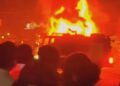 Bus Palala Rute Jakarta–Padang Terbakar di Sumatera Selatan