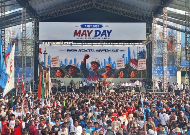 Peringatan Hari Buruh Internasional (May Day) 2026 di Monas. (Foto: MerahPutih.com/Didik)