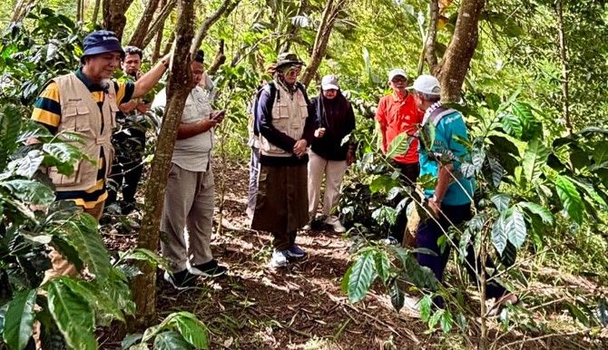 Tim penelitian SINERGI dari Politeknik Pertanian Negeri Payakumbuh melakukan kunjungan lapangan ke Ladang Langit Coffee Farm di Kecamatan Siborongborong, Kabupaten Tapanuli Utara, Sumatera Utara, pada 2 Juni 2026