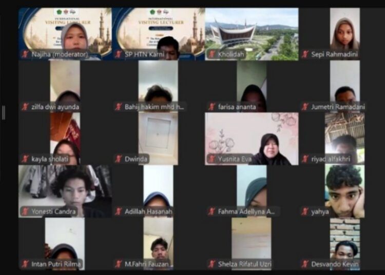 Fakultas Syariah UIN Imam Bonjol Padang kembali menunjukkan komitmennya dalam memperluas wawasan akademik internasional melalui kegiatan International Visiting Lecturer yang dilaksanakan secara daring melalui platform Zoom pada Sabtu (30/5/2026).