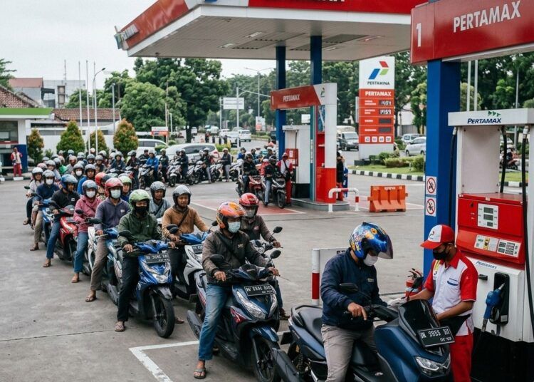 Pertamina Patra Niaga resmi melakukan penyesuaian harga BBM non-subsidi Pertamax dan Pertamax Green. Harga itu mulai berlaku hari ini, Rabu (10/6), di seluruh wilayah Indonesia. Foto: Ilustrasi AI
