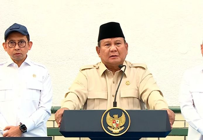 Presiden Prabowo Subianto berpidato saat meresmikan pemugaran cagar budaya Stasiun Semarang Tawang, Jawa Tengah, Kamis (30/7/2026). Foto: tangkapan layar Youtube Sekretariat Presiden.
