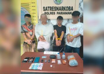 Polisi Gerebek Pesta Sabu-Sabu di Pariaman, Empat Pria Ditangkap