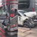 Video: Bus Asal Sumbar Tabrak Minibus di Jambi, Kedua Kendaraan Ringsek Parah