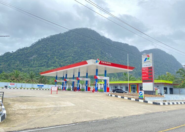 Foto: SPBU 13265525 yang berada di Jorong Kampung Alang, Nagari Muaro Kiawai, Kecamatan Gunung Tuleh, Kabupaten Pasaman Barat