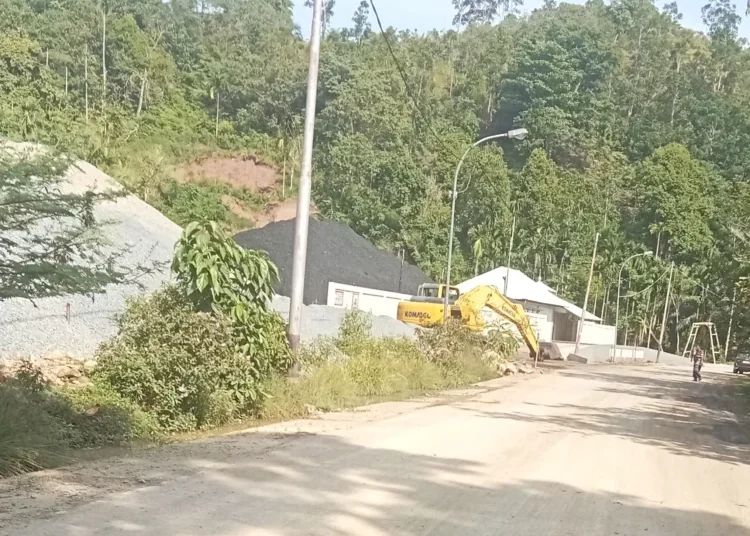 Tumpukan batubara di kawasan Pelabuhan Panasahan, Kecamatan IV Jurai, Kabupaten Pesisir Selatan, yang mendapat sorotan terkait dugaan pengelolaan lingkungan.