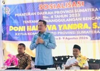 DPRD Sumbar Dorong Budaya Sadar Bencana Lewat Sosialisasi Perda Nomor 4 Tahun 2023