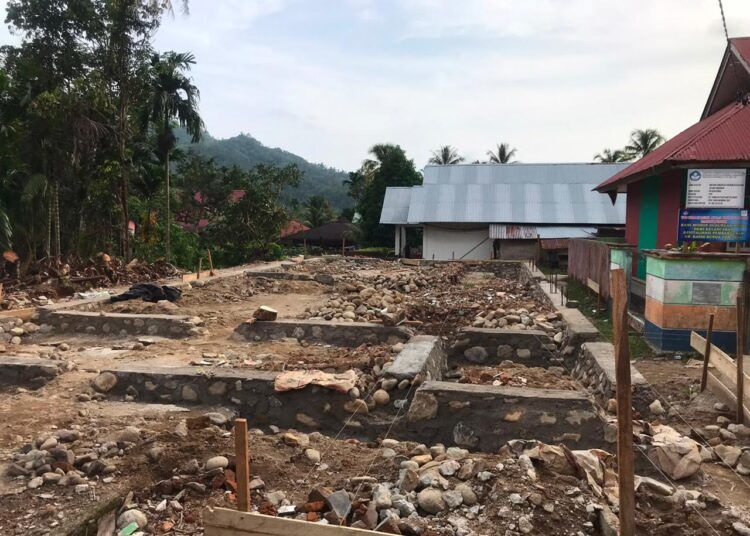 Lokasi pembangunan penambahan tiga ruang kelas baru PAUD Kasih Bunda di Salido Ketek, Nagari Salido Sari Bulan, Kecamatan IV Jurai, Kabupaten Pesisir Selatan, Sumatera Barat.