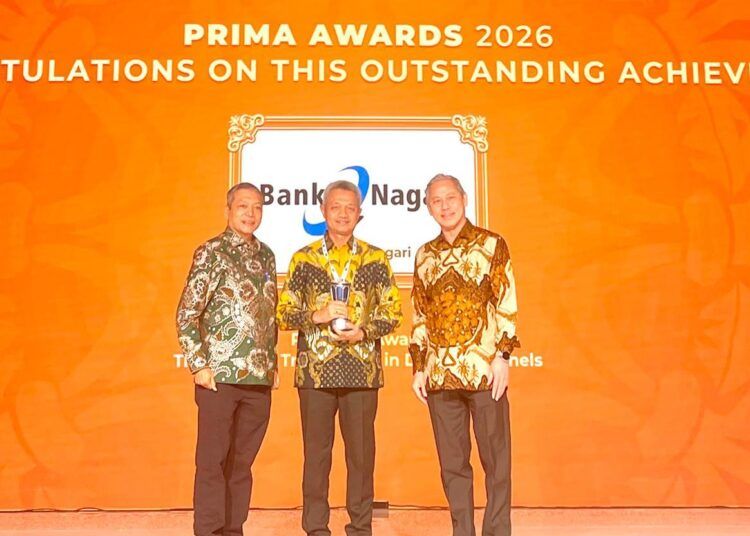 PT Bank Nagari meraih Platinum Awards – The Highest Transaction in Digital Channels pada ajang PRIMA Executive Gathering – PRIMA Awards 2026 yang diselenggarakan PT Rintis Sejahtera di Mulia Resort, Nusa Dua, Bali, Kamis (6/8/2026).