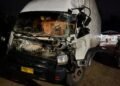 Truk Boks Tabrak Tronton yang Sedang Parkir di Dharmasraya, Sopir Tewas