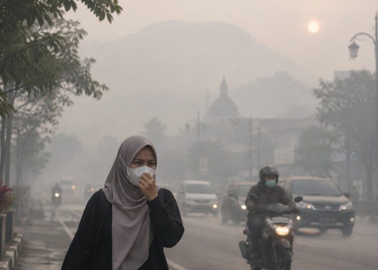 Ilustrasi kabut asap.