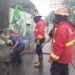 Bus Pariwisata Rute Palembang–Padang Berisi 22 Penumpang Terbakar di Padang