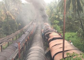 Conveyor Belt PT Semen Padang Terbakar, Satu Jalur Sepanjang 105 Meter Rusak