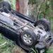 Sebuah Fortuner Masuk Jurang di Tanah Datar
