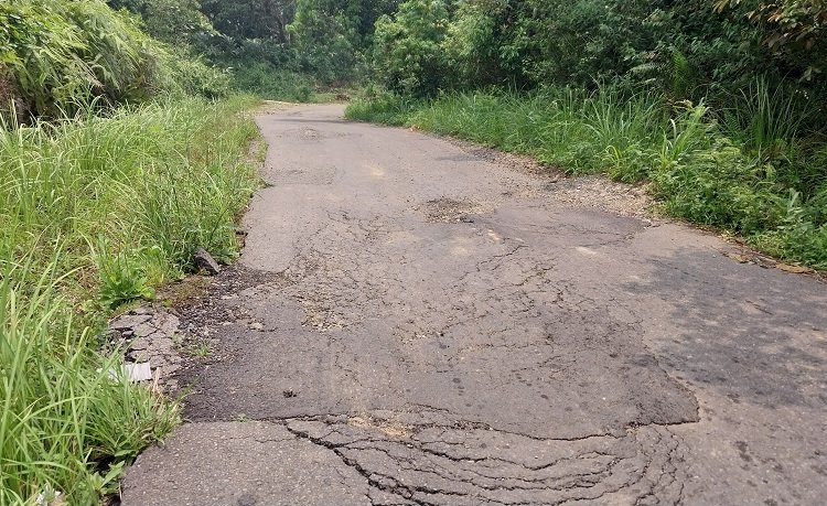 Jalan lintas Sumatera yang menghubungkan Kecamatan Rao, Pasaman, Sumatera Barat, dengan Kampung Batas, Kecamatan Rokan IV Koto, Kabupaten Rokan Hulu, Riau, terlihat rusak parah saat dilalui pada Rabu (7/10/2026). Foto: Mengki Kurniawan/Sumbarkita.id